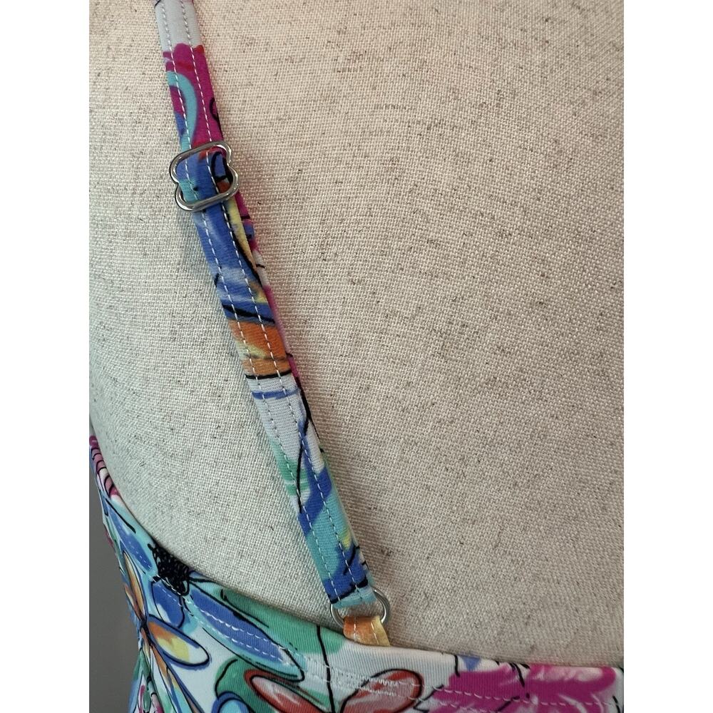 FIT 4 UR Tummy TOPAZ Waterfall Bathing Suit TOP Size 14 Flowers Pool Beach NWT - Picture 7 of 12